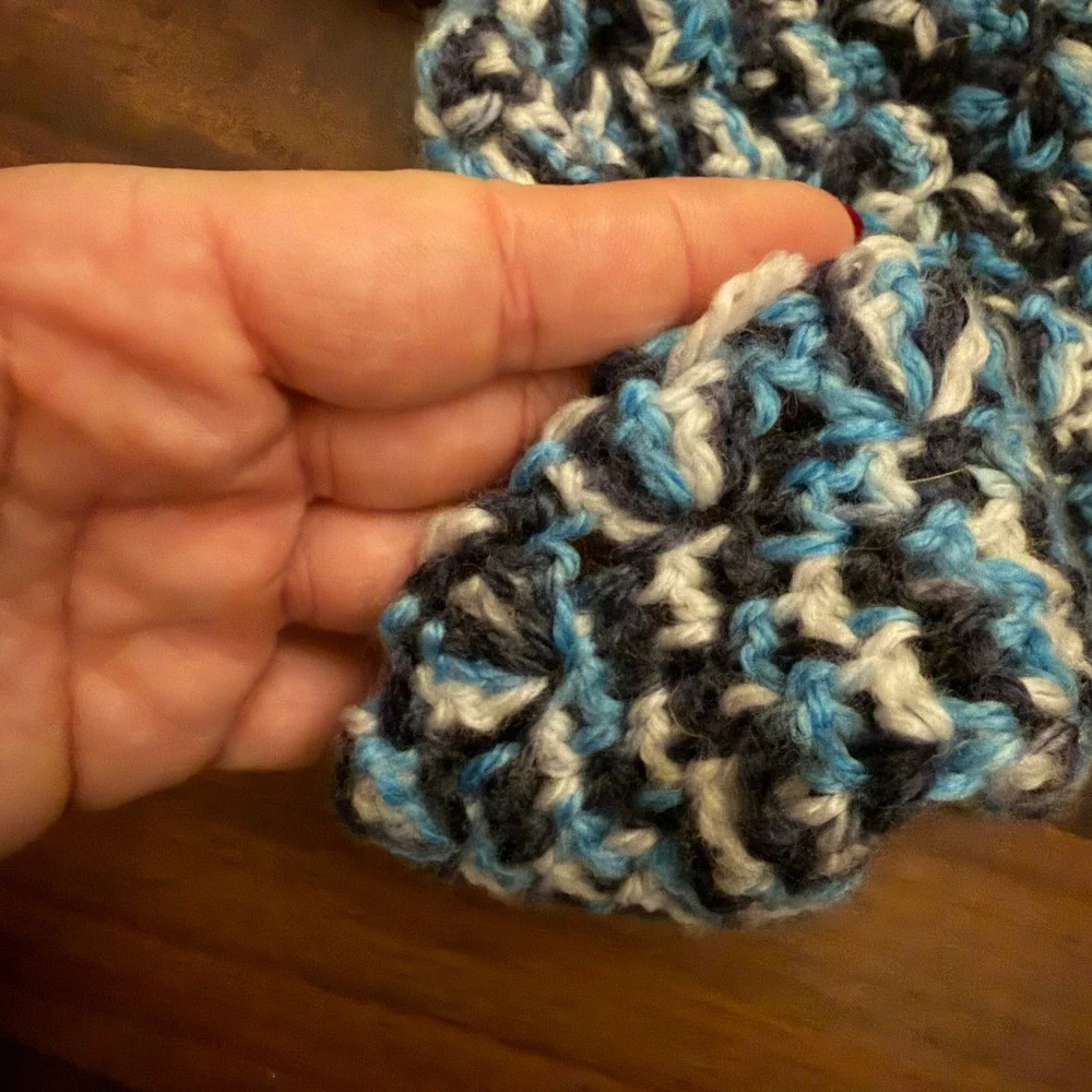 Kids Crochet Cookie Monster Hat Beanie Winter‎ Warm Soft Blue Novelty